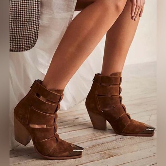 Free People Brayden Fisherman heeled cowboy boots bootie - Picture 1 of 7